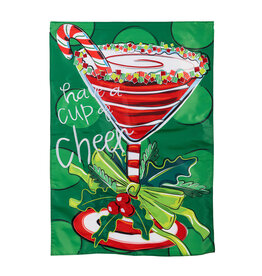 Evergreen Enterprises Have A Cup Of Cheer Applique Garden Flag