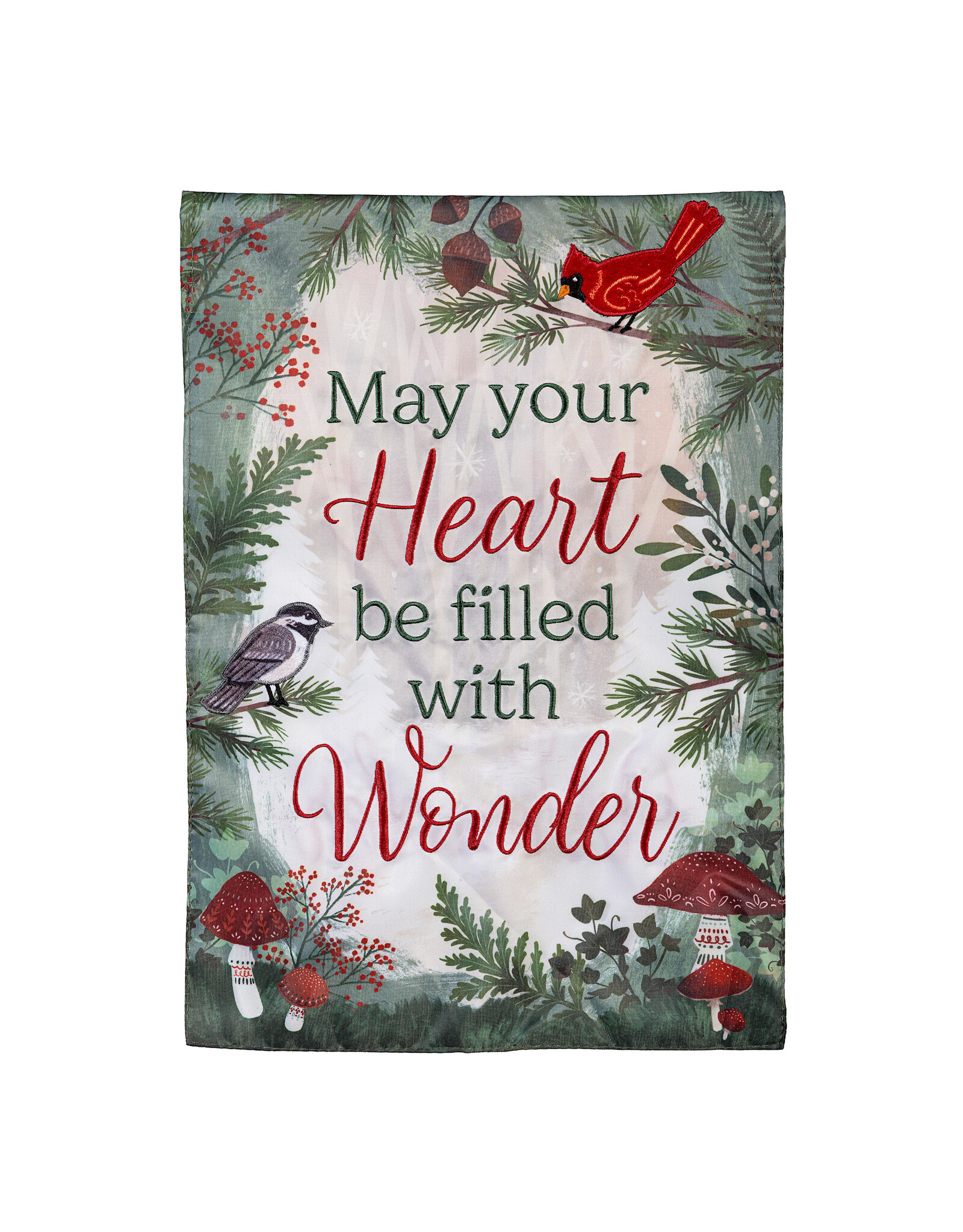 Evergreen Enterprises Wondering Heart Applique Garden Flag