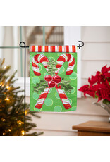 Evergreen Enterprises Candy Cane Christmas Applique Garden Flag