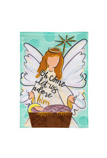 Evergreen Enterprises Oh Come Let Us Adore Him Applique Garden Flag