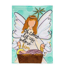 Evergreen Enterprises Oh Come Let Us Adore Him Applique Garden Flag