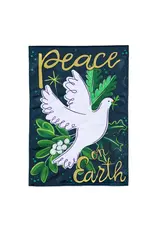 Evergreen Enterprises Peace On Earth Applique Garden Flag