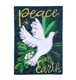 Evergreen Enterprises Peace On Earth Applique Garden Flag