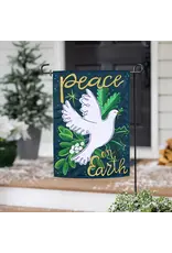 Evergreen Enterprises Peace On Earth Applique Garden Flag