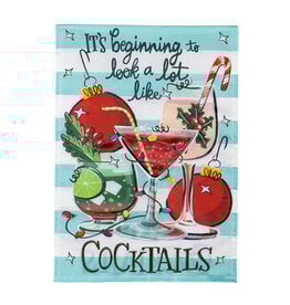 Evergreen Enterprises Christmas Cocktail Applique Garden Flag