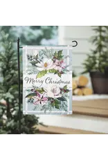 Evergreen Enterprises Merry Christmas Floral Applique Garden Flag Evergreen Enterprises Merry Christmas Floral Applique Garden Flag