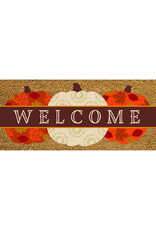 Evergreen Enterprises Welcome Fall Pumpkins Flocked Coir Sassafras Switch Mat