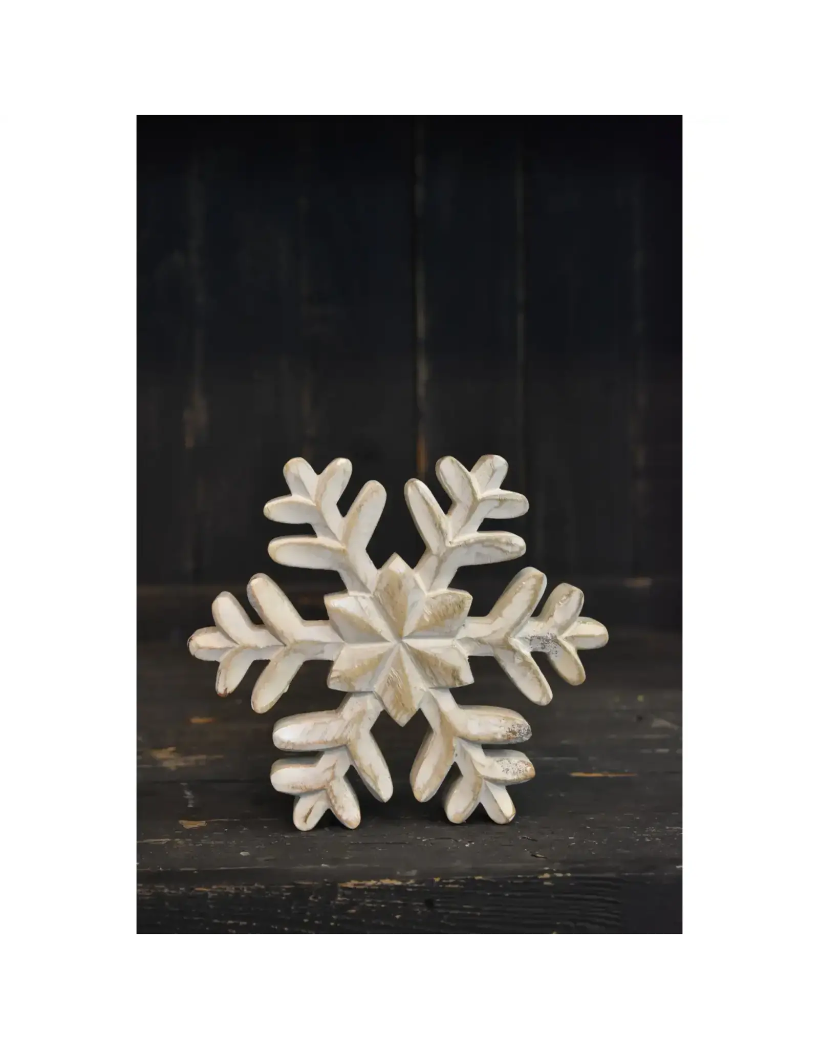 Wholesale Home Decor/Faire Whitewashed Wooden Snowflake 5x5in