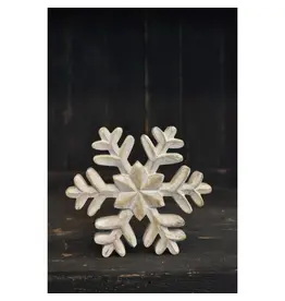 Wholesale Home Decor/Faire Whitewashed Wooden Snowflake 5x5in