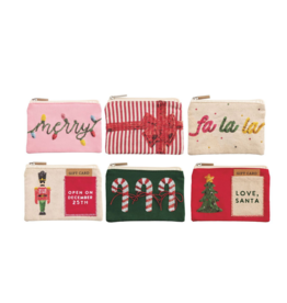 Mud Pie Christmas Sequin Zip Pouches