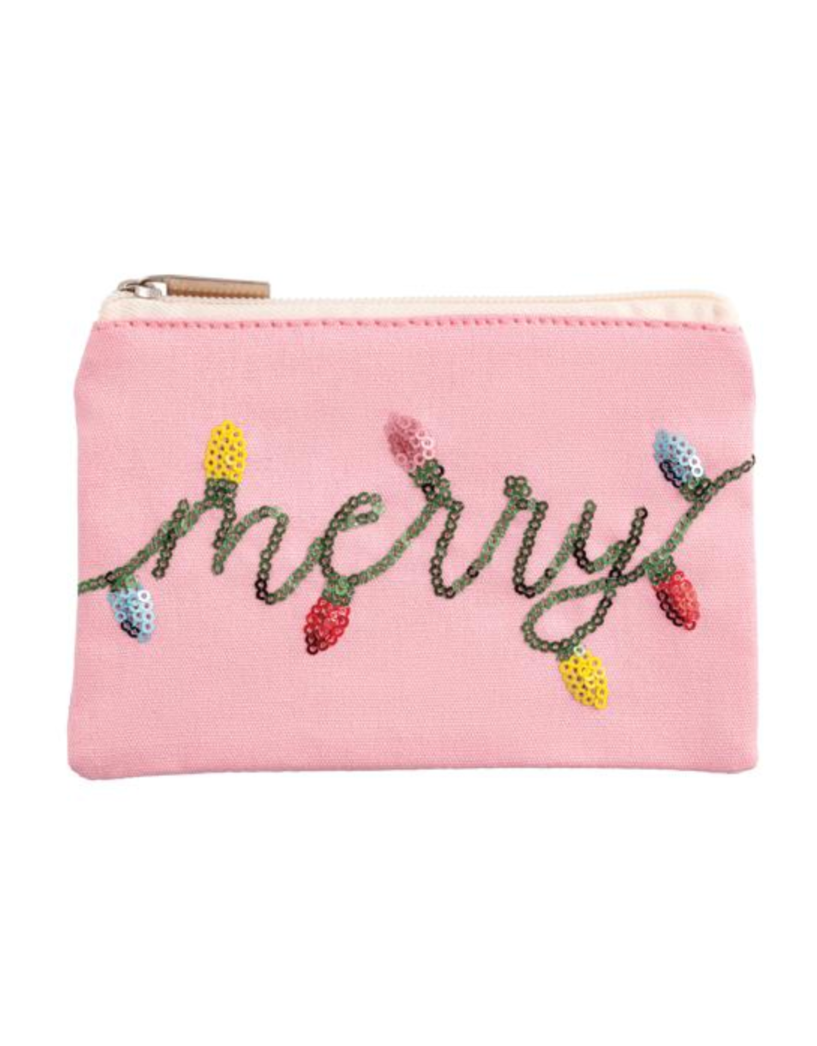Mud Pie Christmas Sequin Zip Pouches