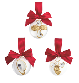 Mud Pie Flat Glass Oyster Ornaments