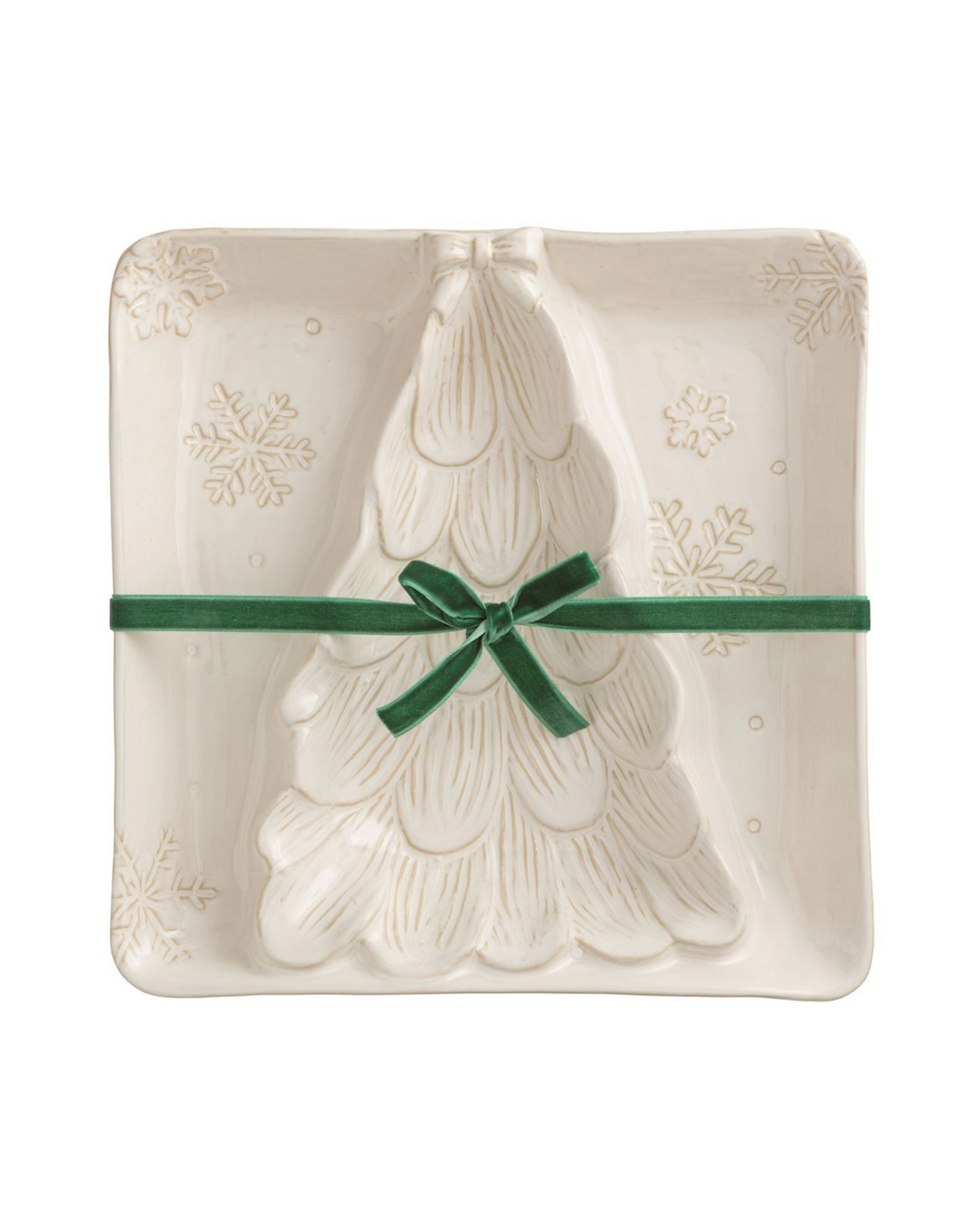 Mud Pie White Christmas Tree Section Server