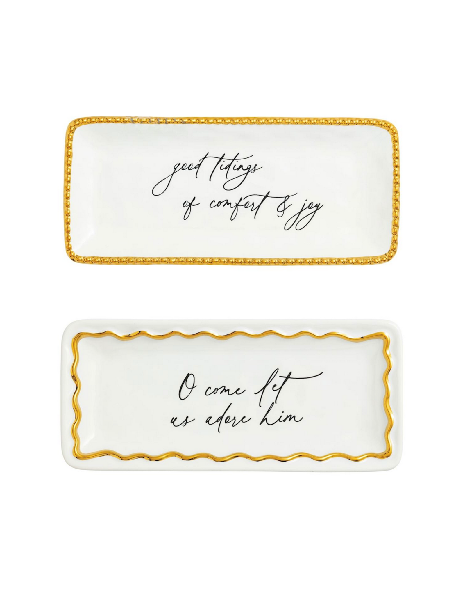 Mud Pie Good Tidings Gold Edge Sentiment Tray