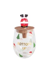 Mud Pie Bottoms Up Glass & Light-Up Stopper Set