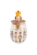 Mud Pie Nuts About Christmas Glass & Ligh-Up Stopper Set