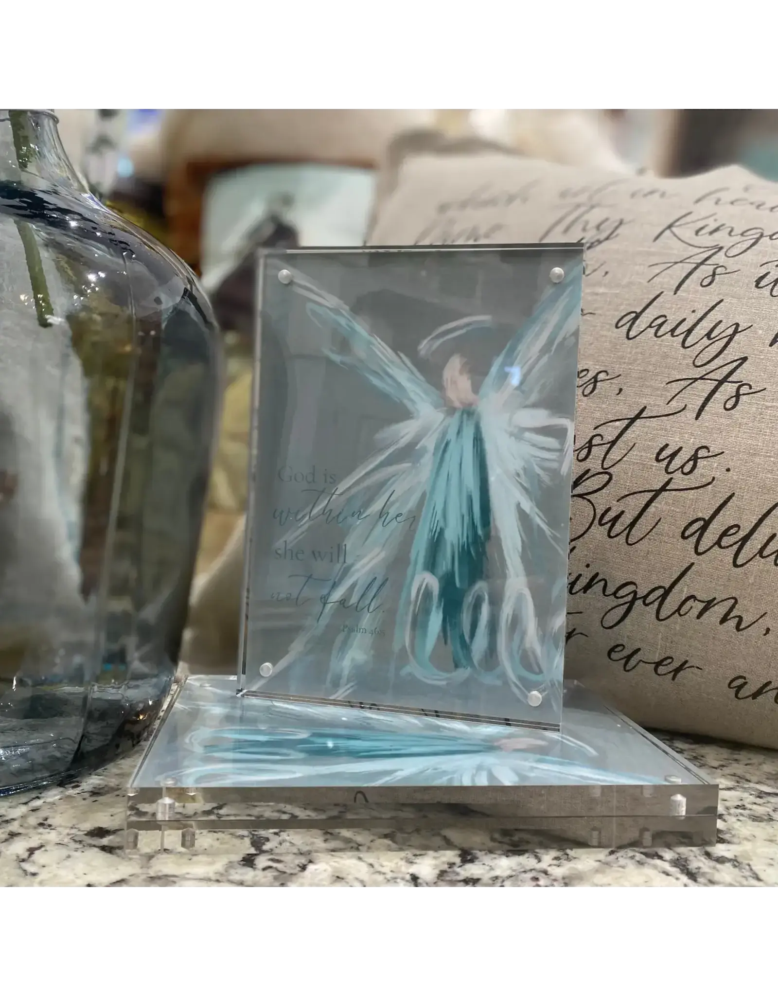 The Painted Petal/Faire "God Is Within Her - Psalm 46:5" in Acrylic Frame
