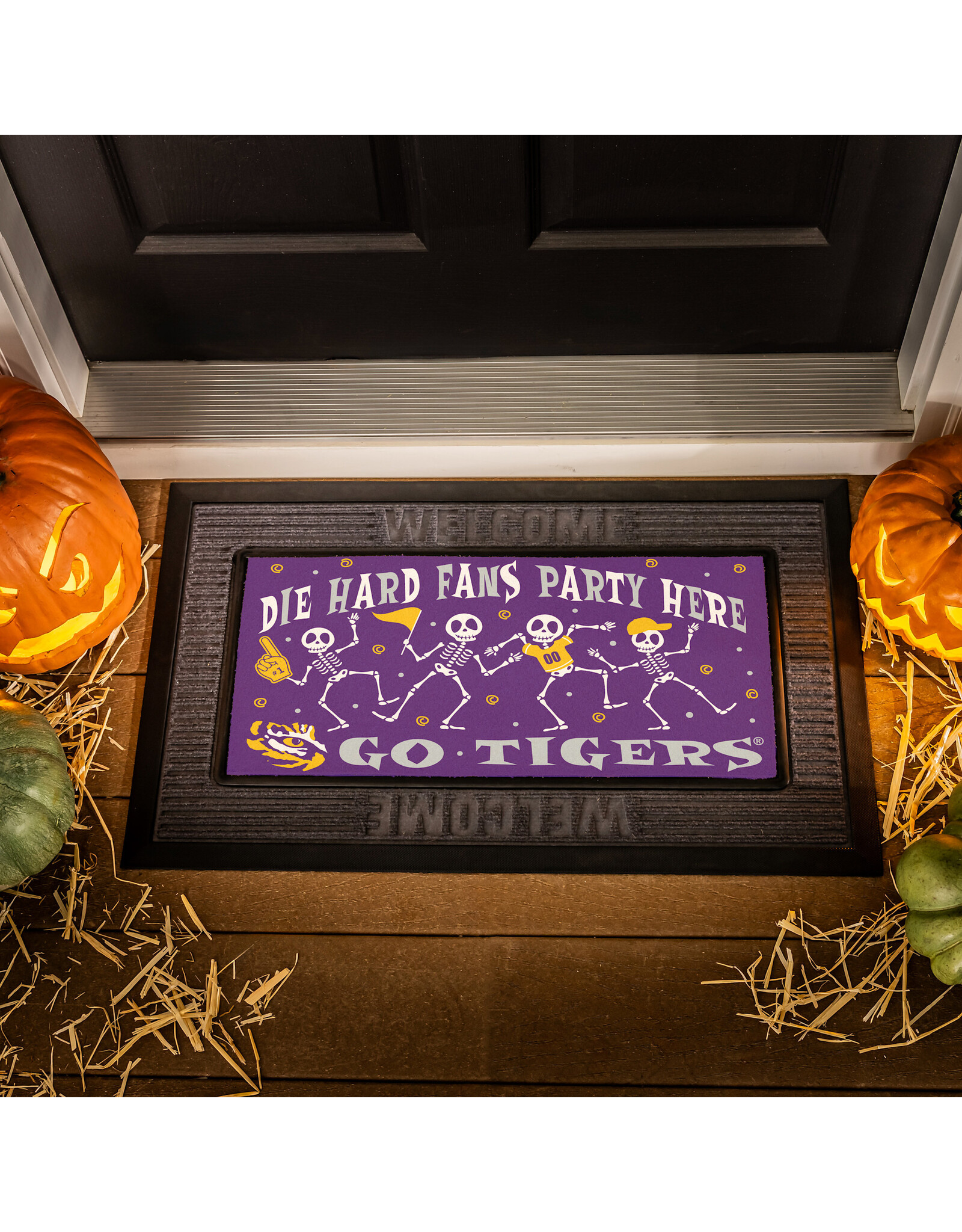 Evergreen Enterprises Louisiana State University Flocked Coir Halloween Sassafras Switch Mat