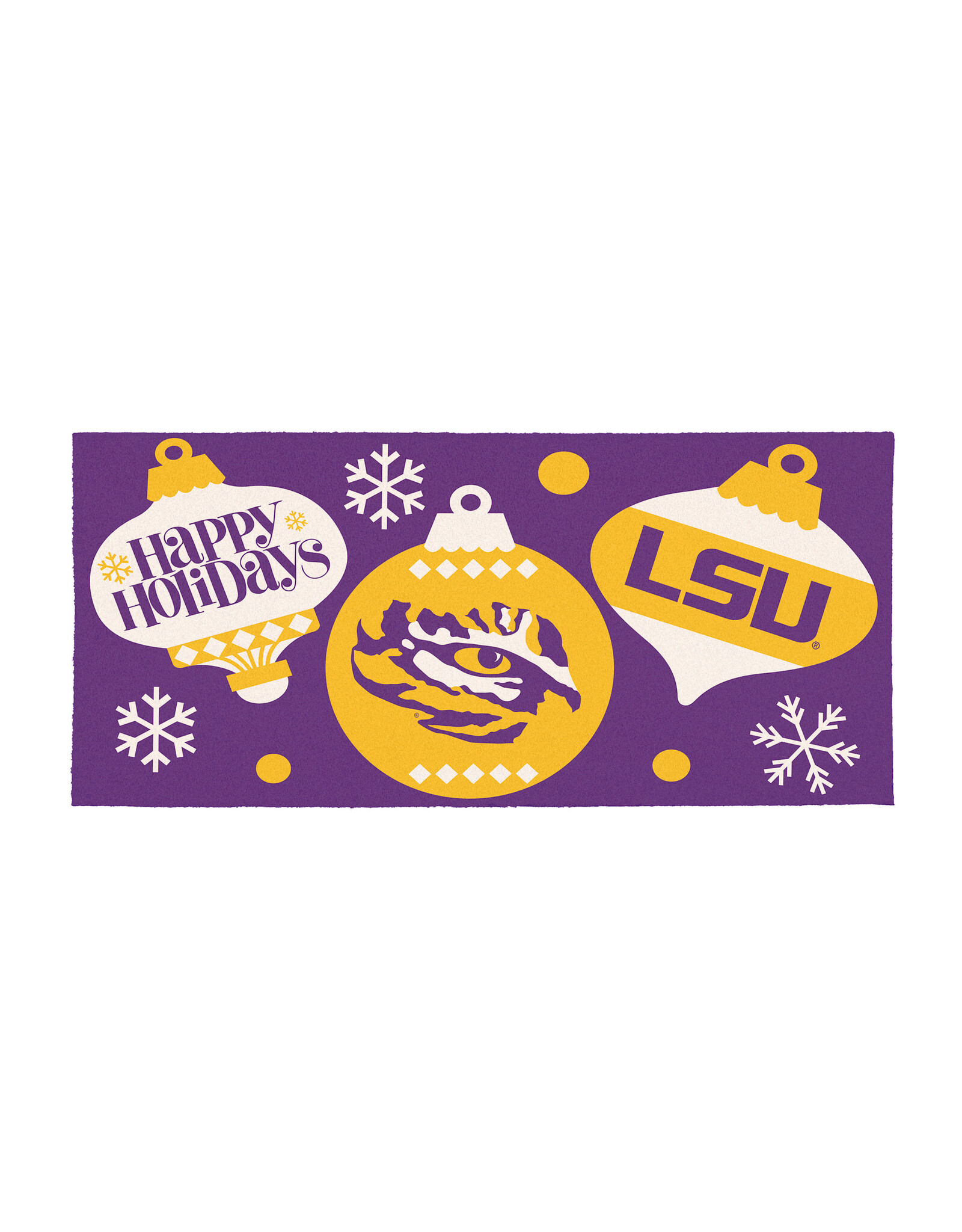 Evergreen Enterprises Louisiana State University Holiday Flocked Coir Sassafras Switch Mat