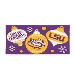 Evergreen Enterprises Louisiana State University Holiday Flocked Coir Sassafras Switch Mat