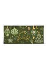 Evergreen Enterprises Shades of Green Flcoked Coir Sassafras Mat, "Joy To The World"