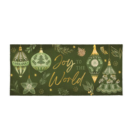 Evergreen Enterprises Shades of Green Flcoked Coir Sassafras Mat, "Joy To The World"