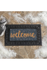 Evergreen Enterprises Grateful Gatherings Welcome Friends of Fall Flocked Coir Sassafras Switch Mat, "Welcome"