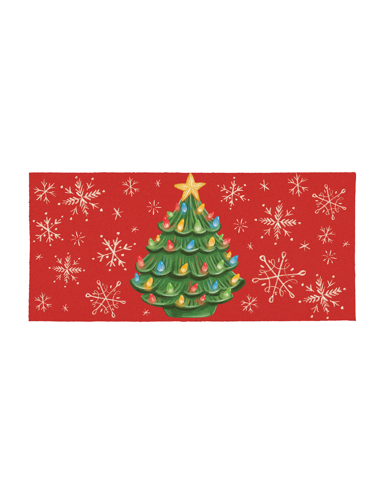 Evergreen Enterprises Joyful Traditions Nostalgia Christmas Tree Flocked Coir Sassafras Switch Mat