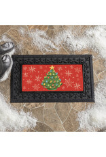 Evergreen Enterprises Joyful Traditions Nostalgia Christmas Tree Flocked Coir Sassafras Switch Mat