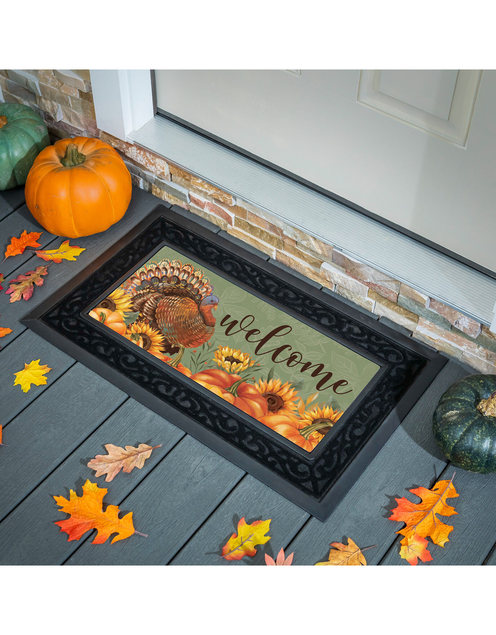 Evergreen Enterprises Grateful Gatherings Turkey Flocked Coir Sassafras Switch Mat