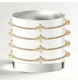 Lenny & Eva/Faire Faithful Cross Bangle - Mocha
