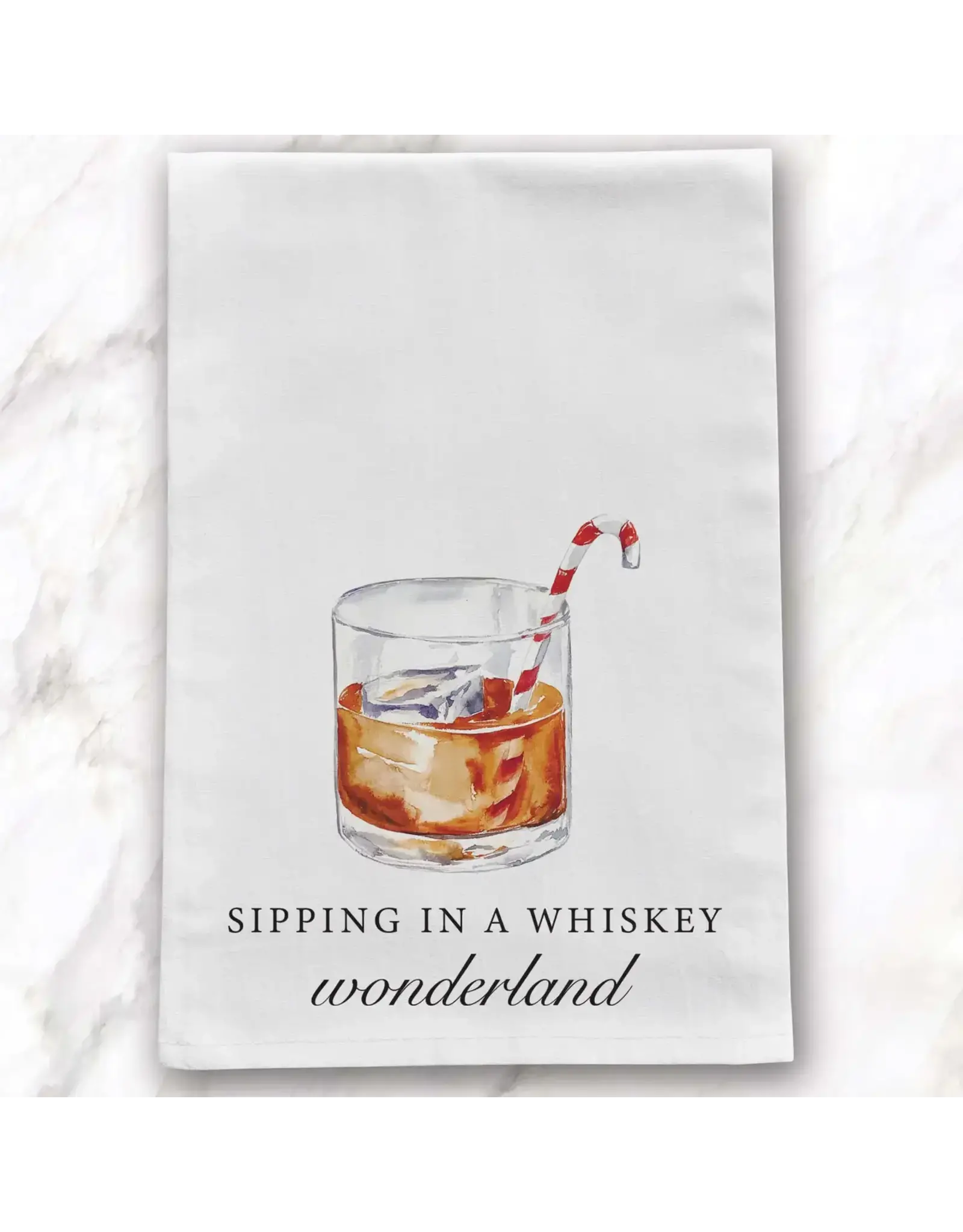 Barrel Down South/Faire Sipping in A Whiskey Wonderland Christmas Tea Towel