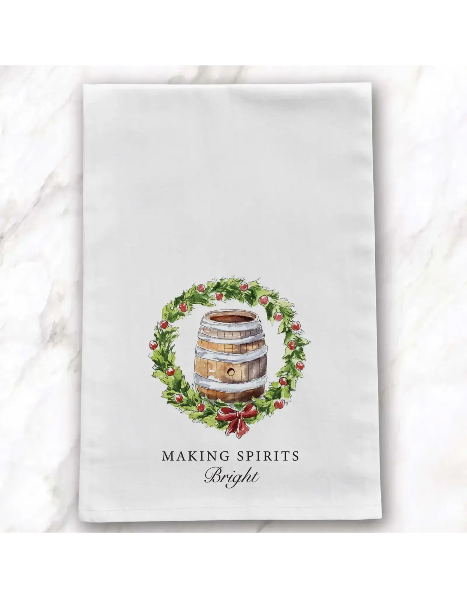 Barrel Down South/Faire Making Spirits Bright Christmas Tea Towel