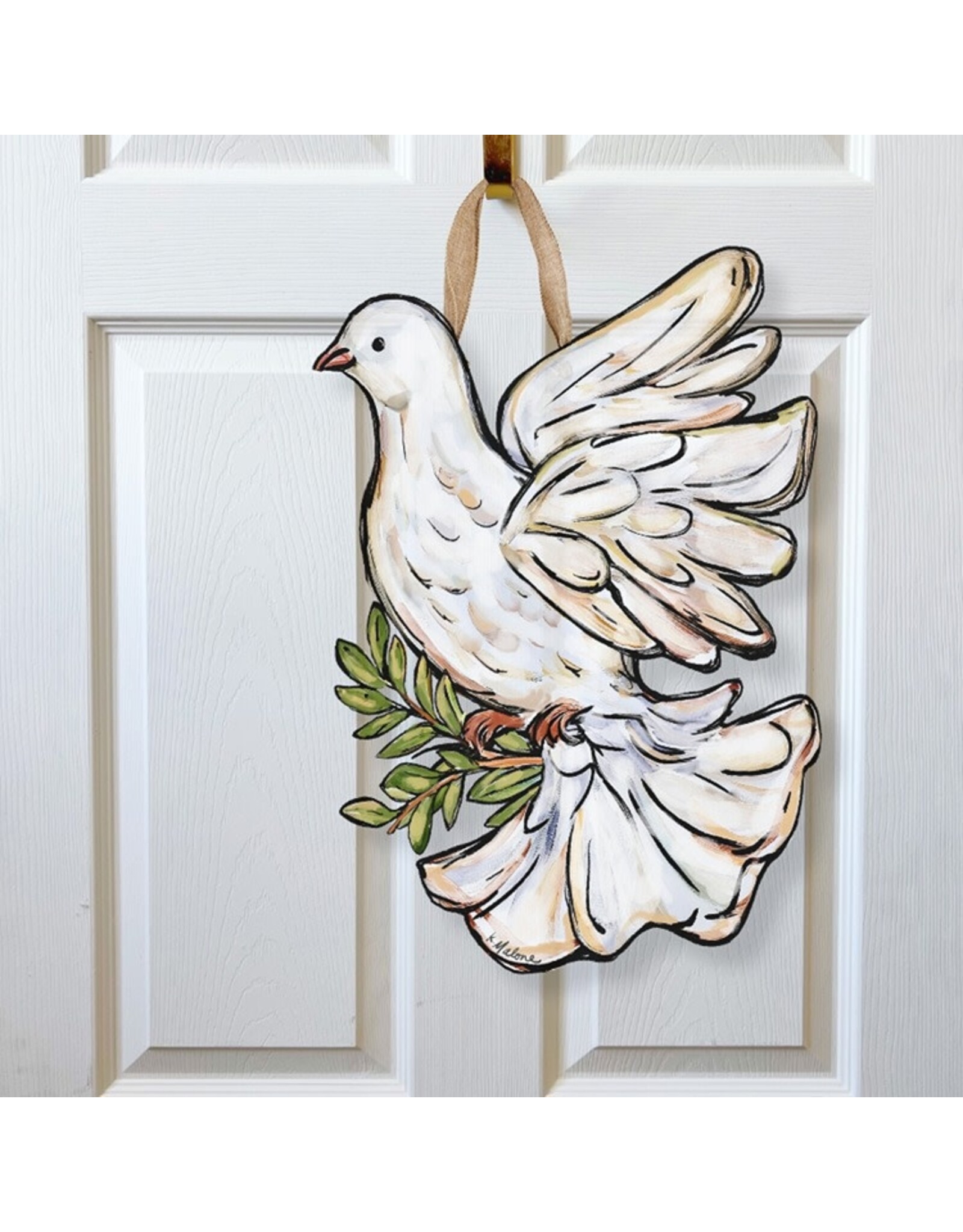 Home Malone White Christmas Dove Door Hanger