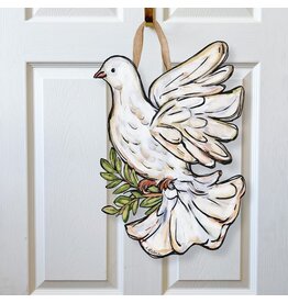 Home Malone White Christmas Dove Door Hanger