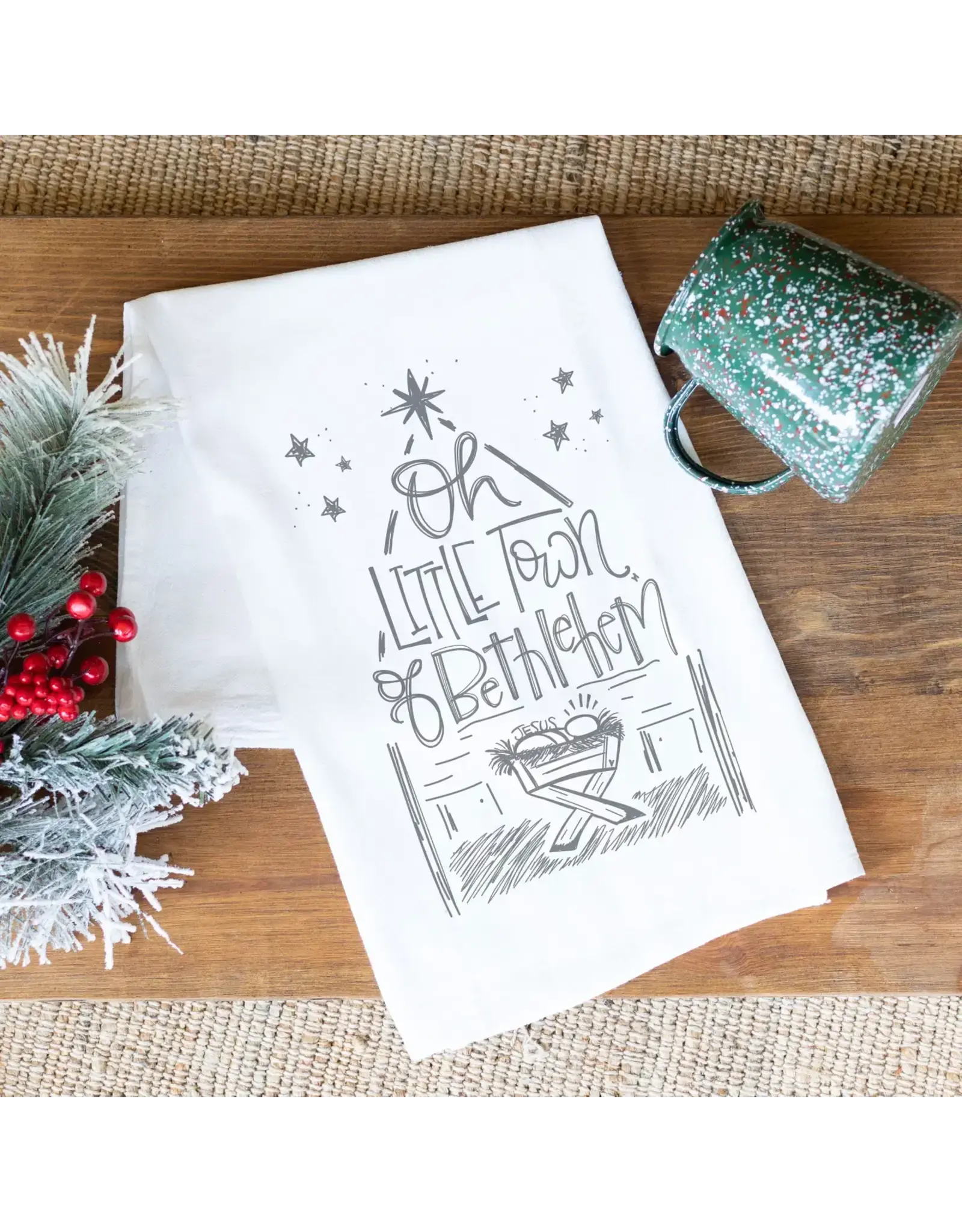 Clairmont And Co Oh Little Town Tea towel