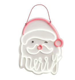 Mud Pie Neon Santa Door Hanger