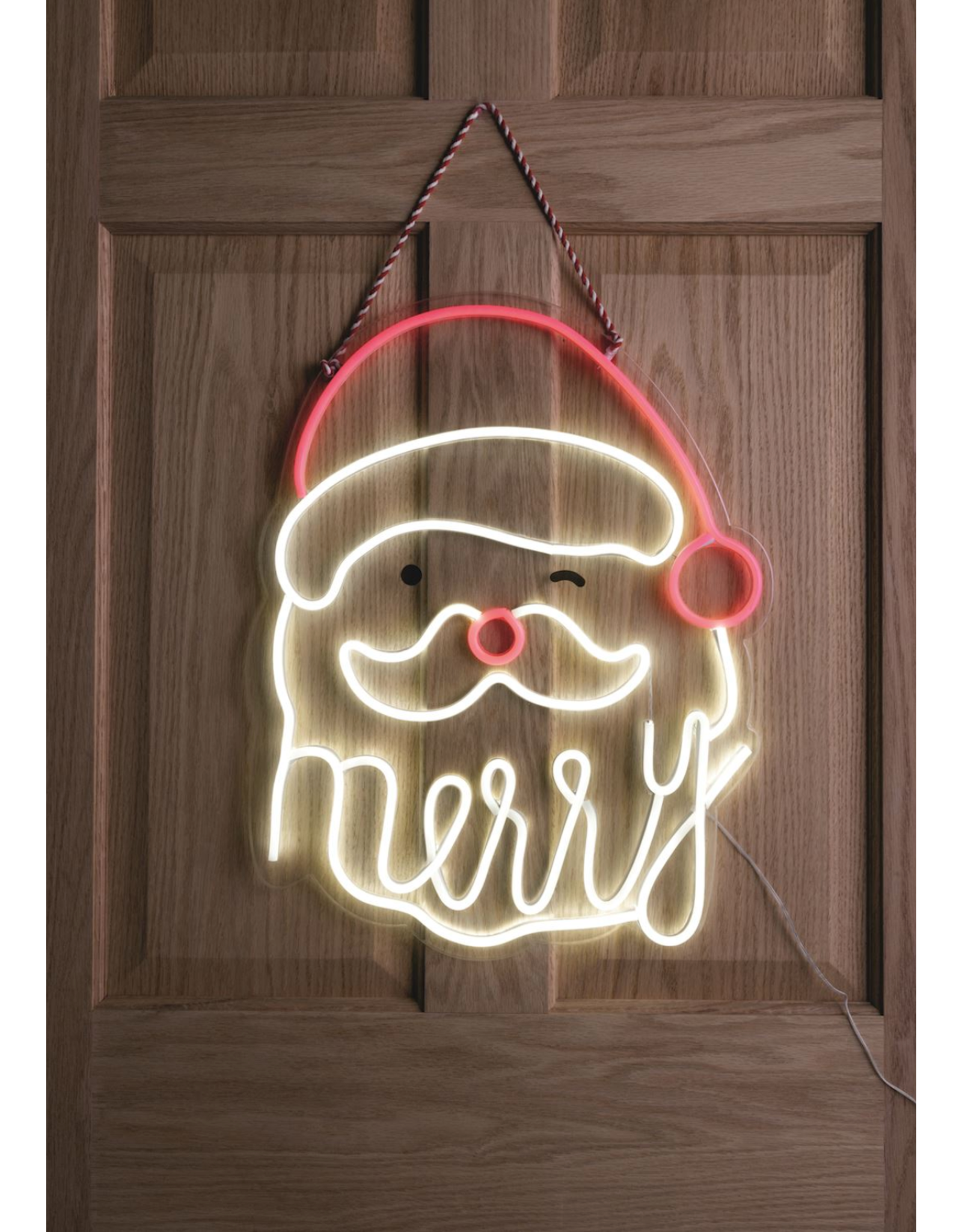 Mud Pie Neon Santa Door Hanger