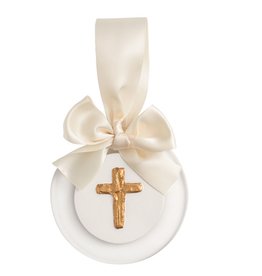 Mud Pie Cross Gold Intaglio Ornament