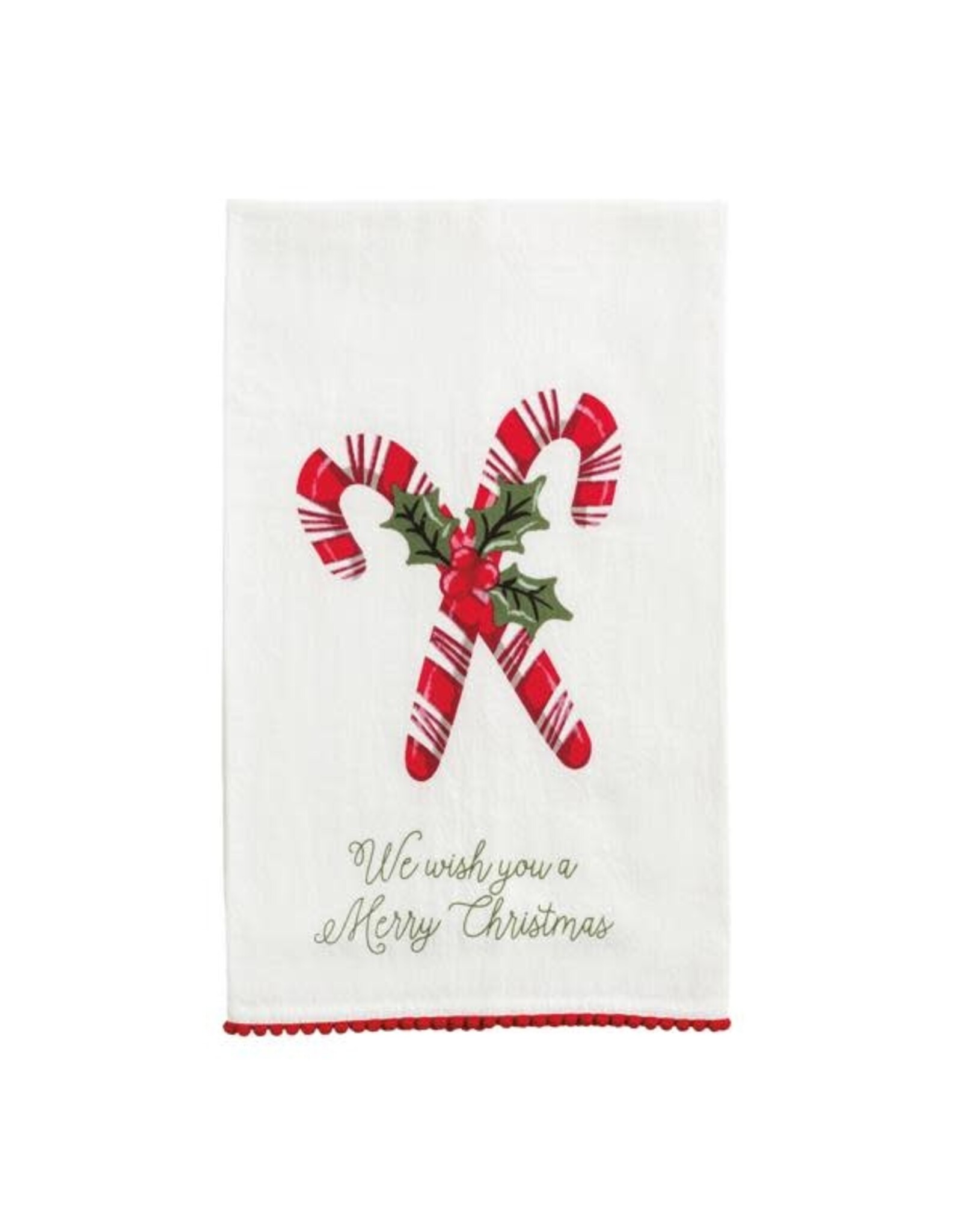 Mud Pie Christmas Pom Trim Towels