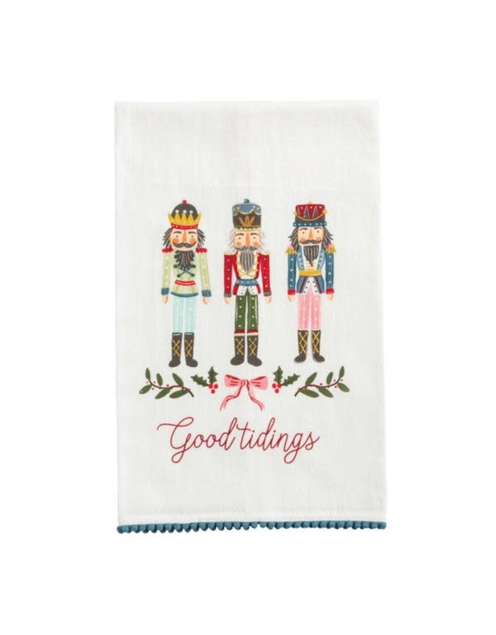 Mud Pie Christmas Pom Trim Towels