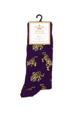 The Royal Standard Men's Go Get Em Tiger Socks in Purple/Gold
