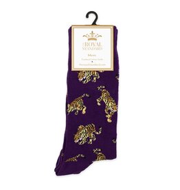 The Royal Standard Men's Go Get Em Tiger Socks in Purple/Gold