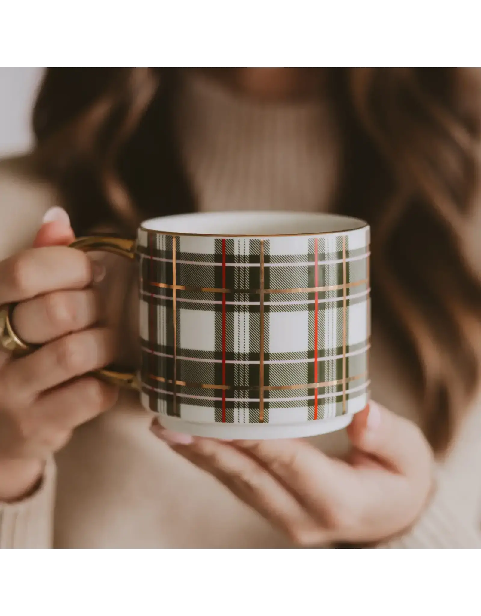 Sweet Water Decor Green Plaid Coffee Mug