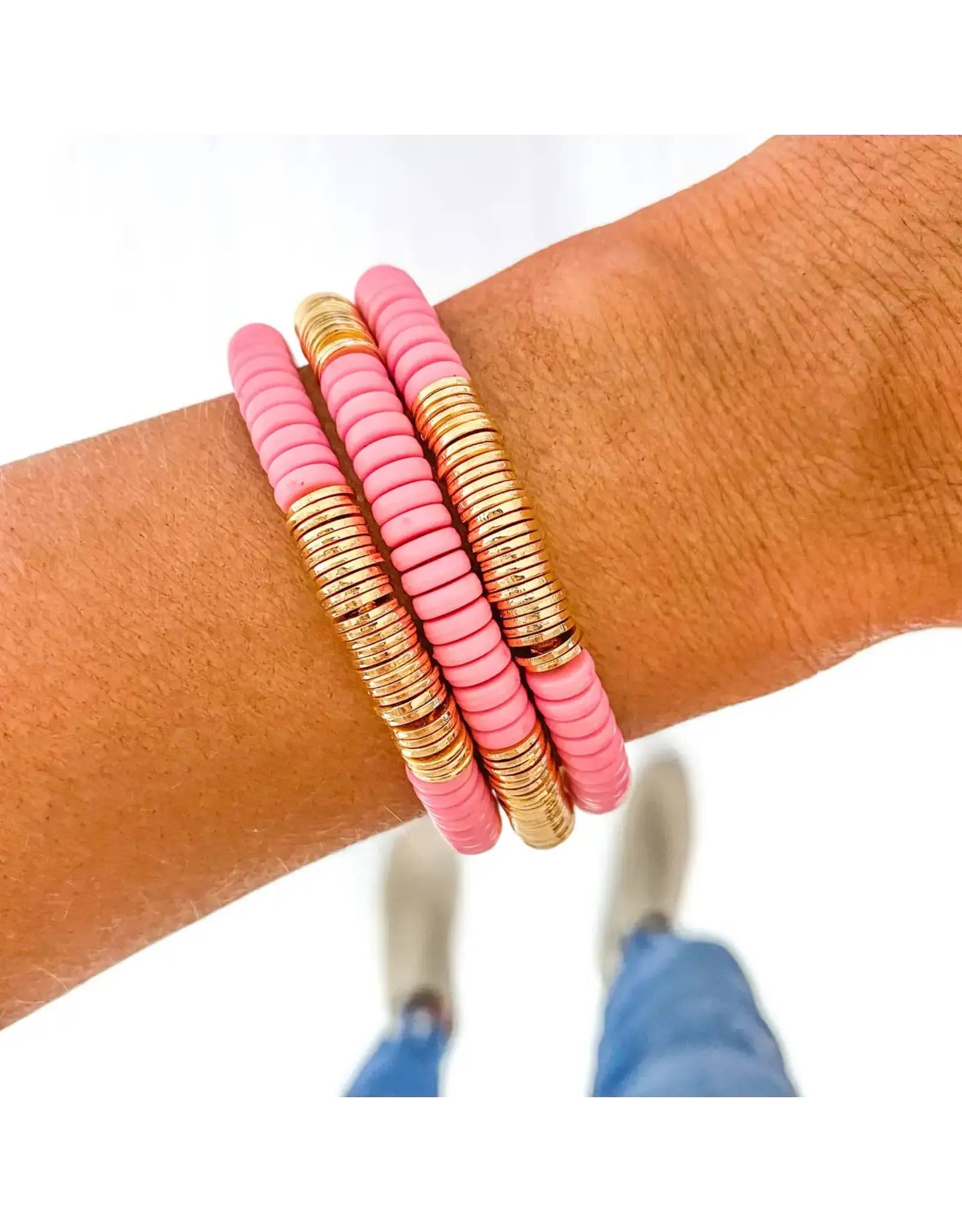 Savvy Bling/Faire Blush Pink Acrylic Disc Bracelet