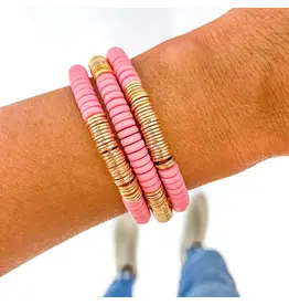 Savvy Bling/Faire Blush Pink Acrylic Disc Bracelet