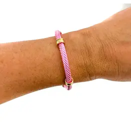 Savvy Bling/Faire Metallic Light Pink Cable Tube Stretch Bracelet