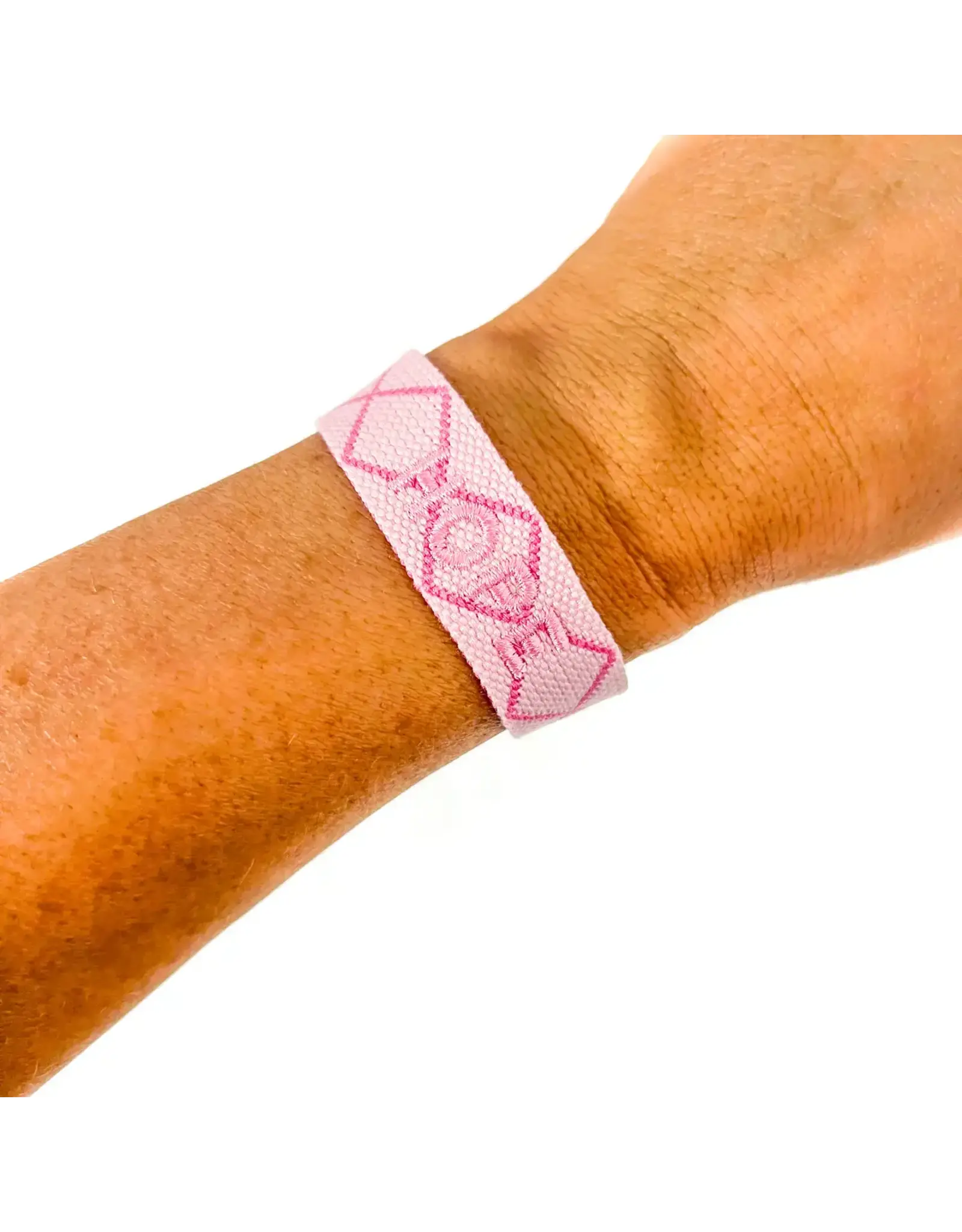 Savvy Bling/Faire Hope Pink Breast Cancer Awareness Embroidered Bracelet