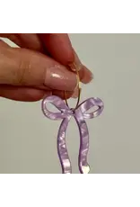 Louie Love Acrylic Purple Bow Hoop Earrings
