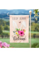 Evergreen Enterprises Every Bunny Welcome Applique Garden Flag